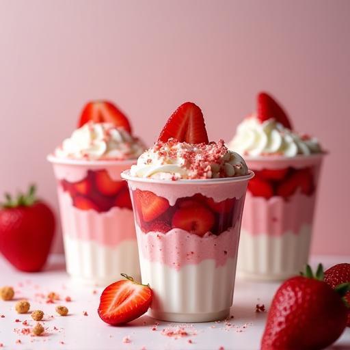 Eton Mess cups bursting with British strawberries